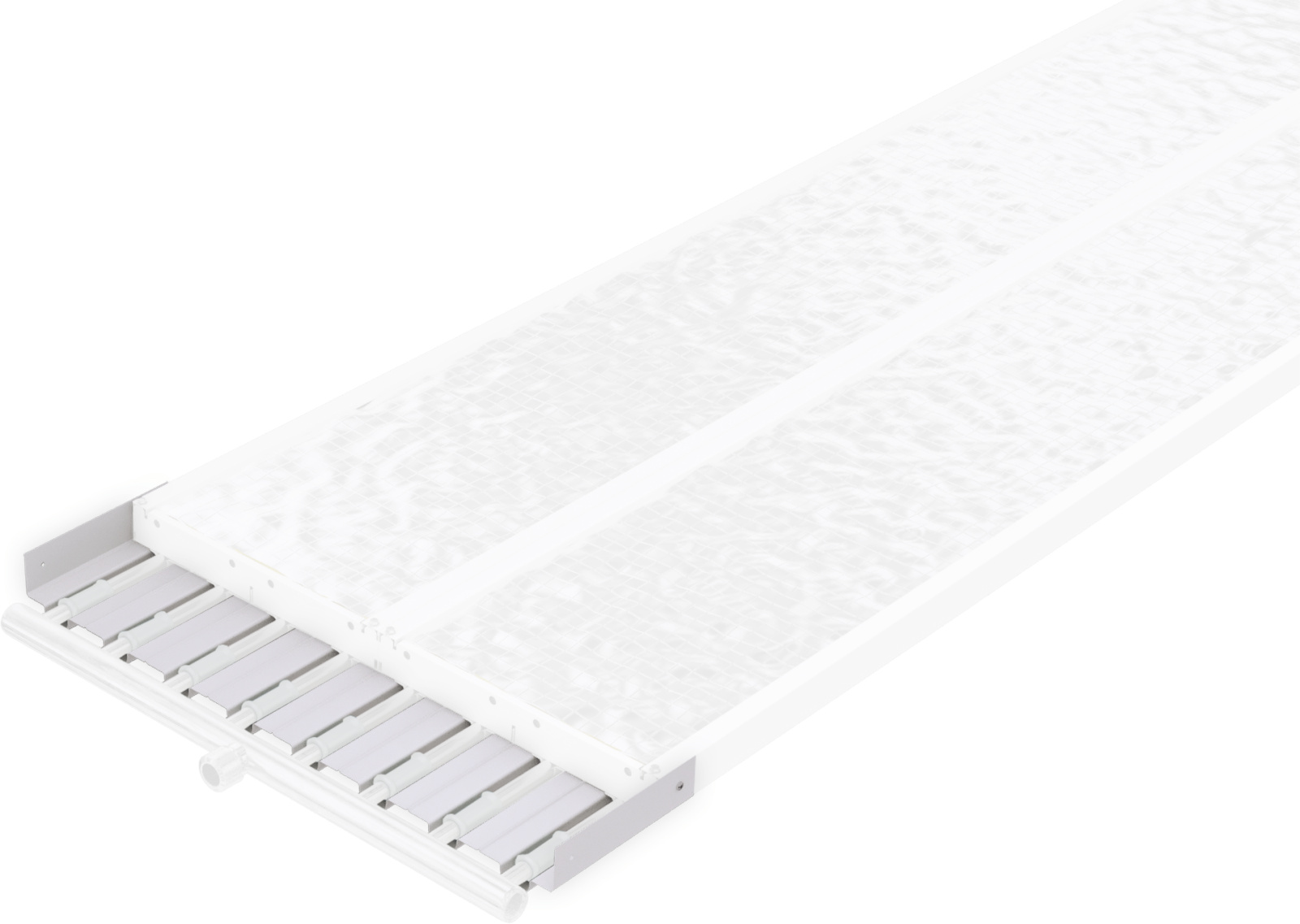 Zehnder, System GRM, Global, RHC, Ceiling Panels, CP, DSP, ZFP, rendering, assembly, 600/8, smooth, top view