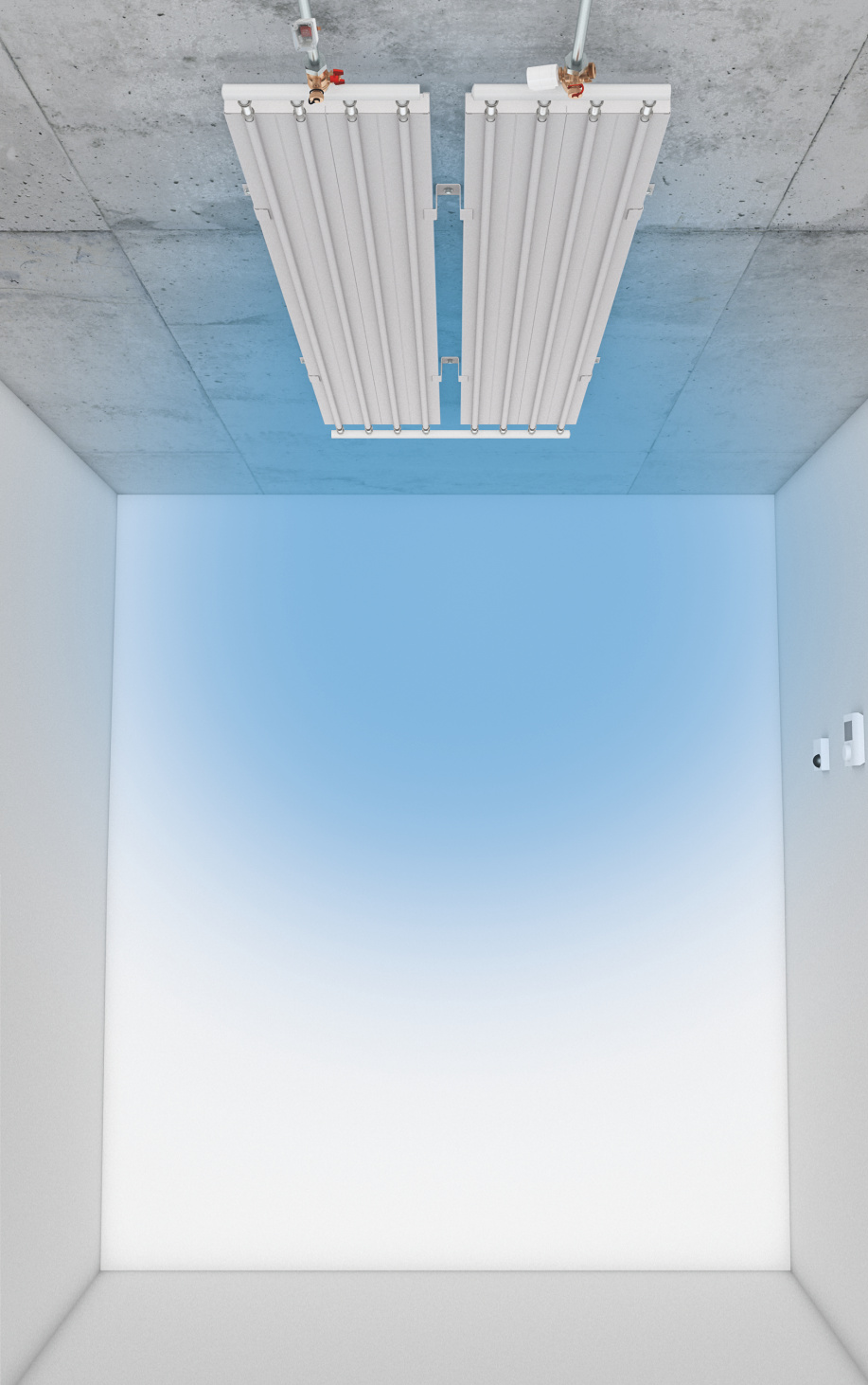 Illustration Zehnder ZIP Basic Heating and cooling ceilings Front view