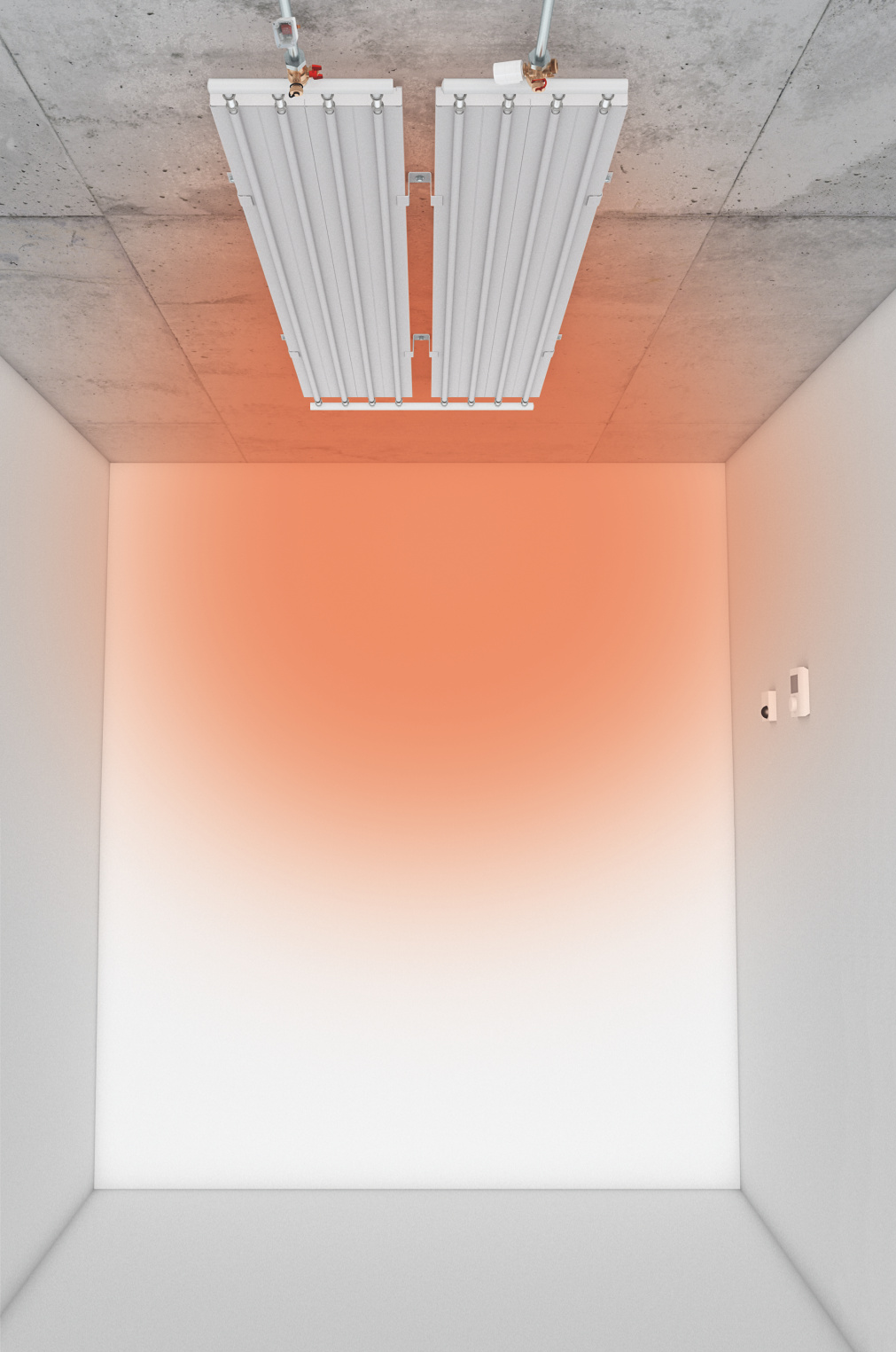 Illustration Zehnder ZIP Basic Heating and cooling ceilings Front view